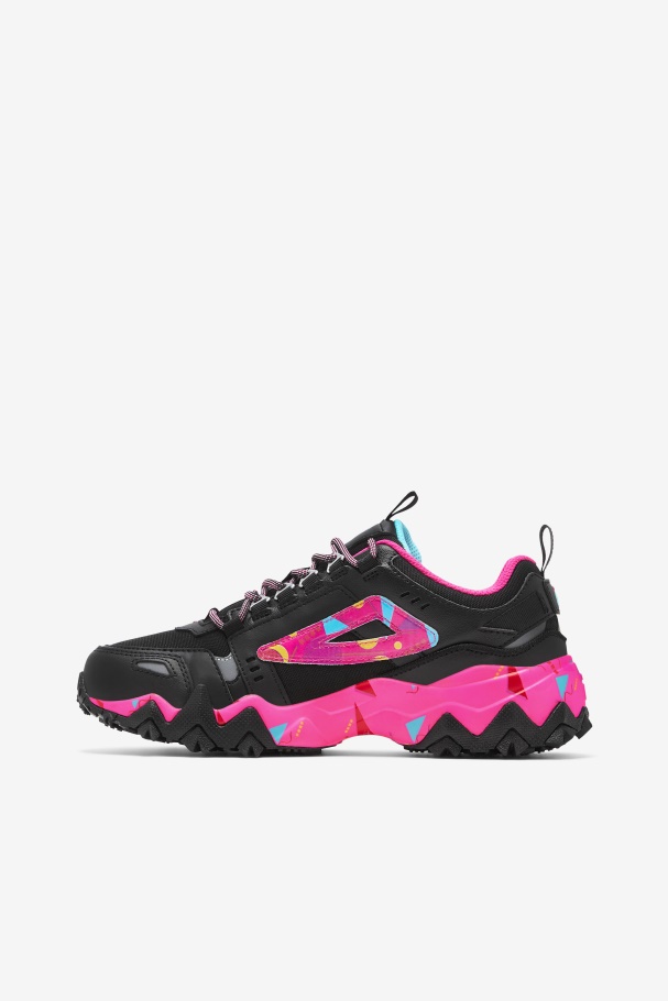 Fila UK Women\'s Oakmont TR Black/Pink Glo/Bluefish