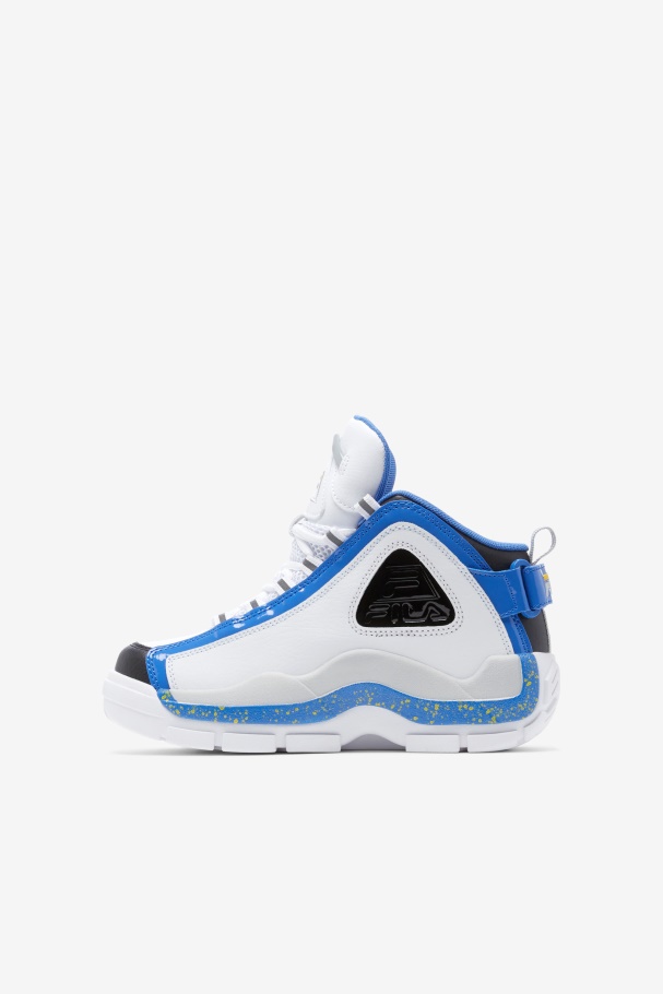 Little Kids\' Grant Hill 2 White/Nebula Blue/Lemon Fila UK