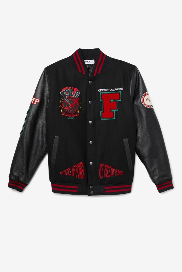 Fila UK Raddix Varsity Jacket Black/Red/Green