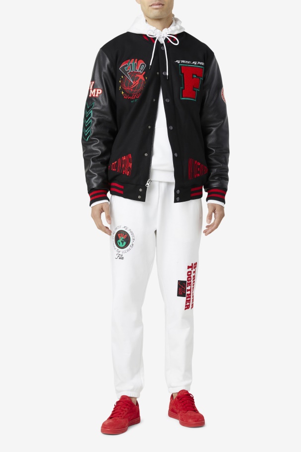 Fila UK Raddix Varsity Jacket Black/Red/Green