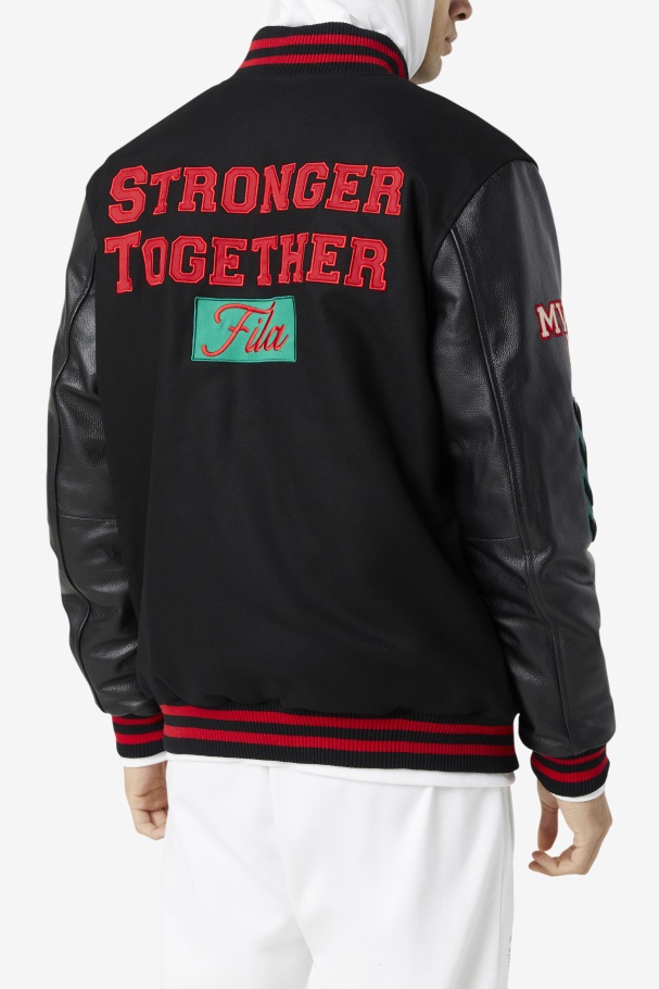 Fila UK Raddix Varsity Jacket Black/Red/Green