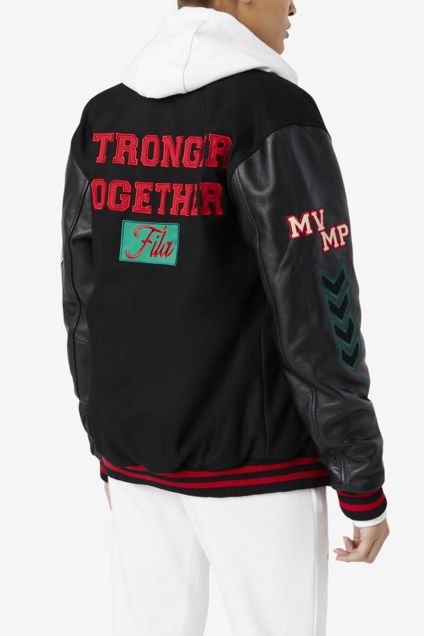 Fila UK Raddix Varsity Jacket Black/Red/Green