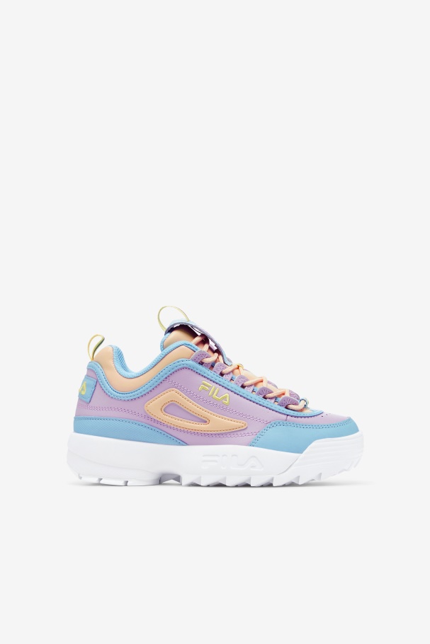Blue/White/Orchid Little Kids' Disruptor 2 Premium Fila UK