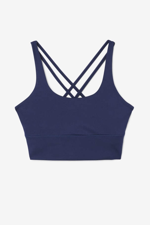 Uplift Cross Back Bra Top Navy Fila UK