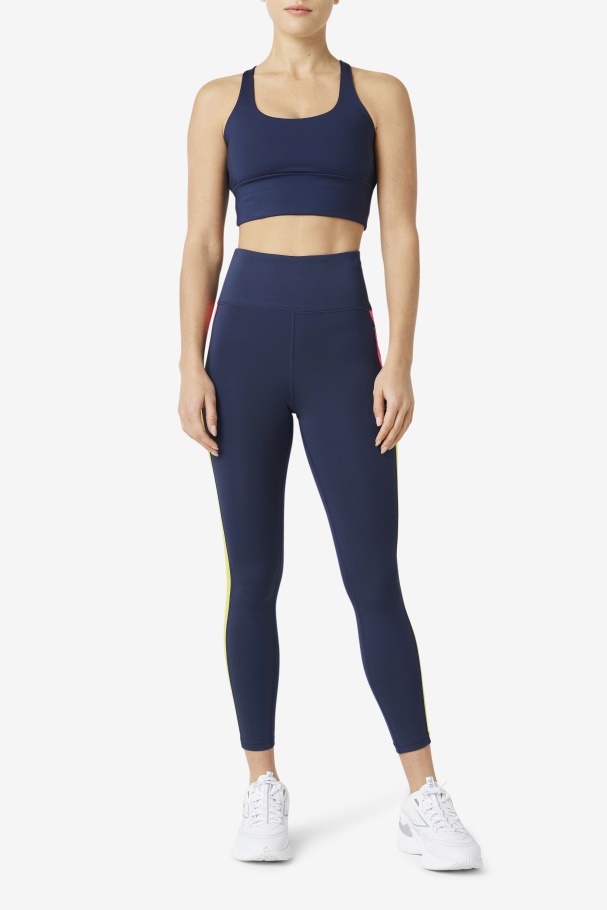 Uplift Cross Back Bra Top Navy Fila UK