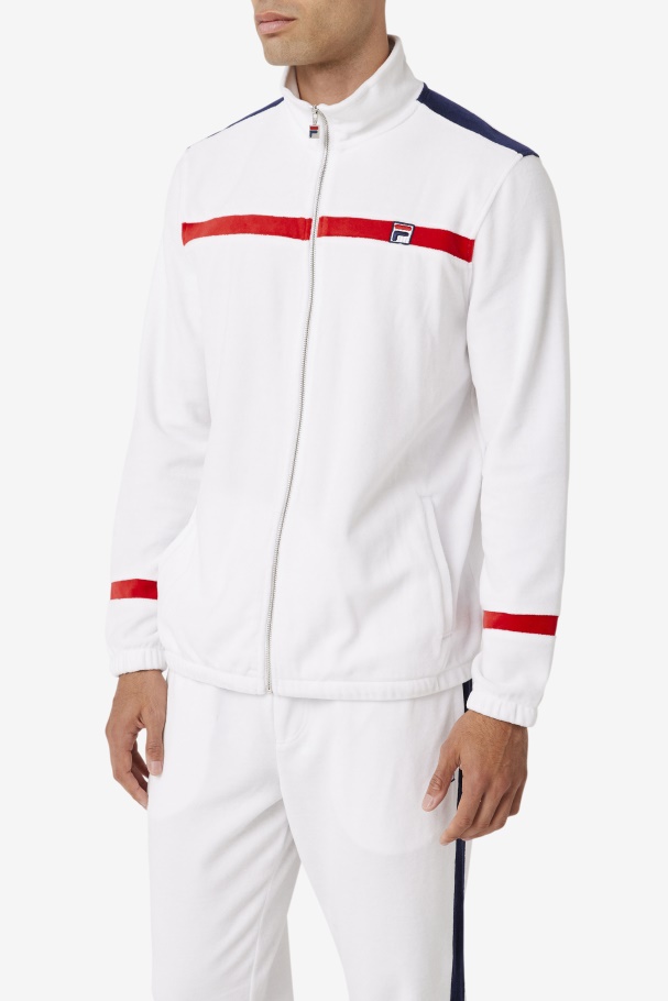 Ravid Velour Jacket Fila UK White/Red/Navy