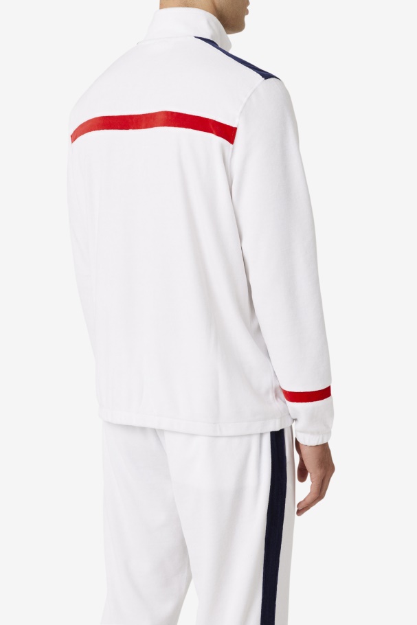 Ravid Velour Jacket Fila UK White/Red/Navy