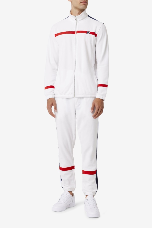 Ravid Velour Jacket Fila UK White/Red/Navy