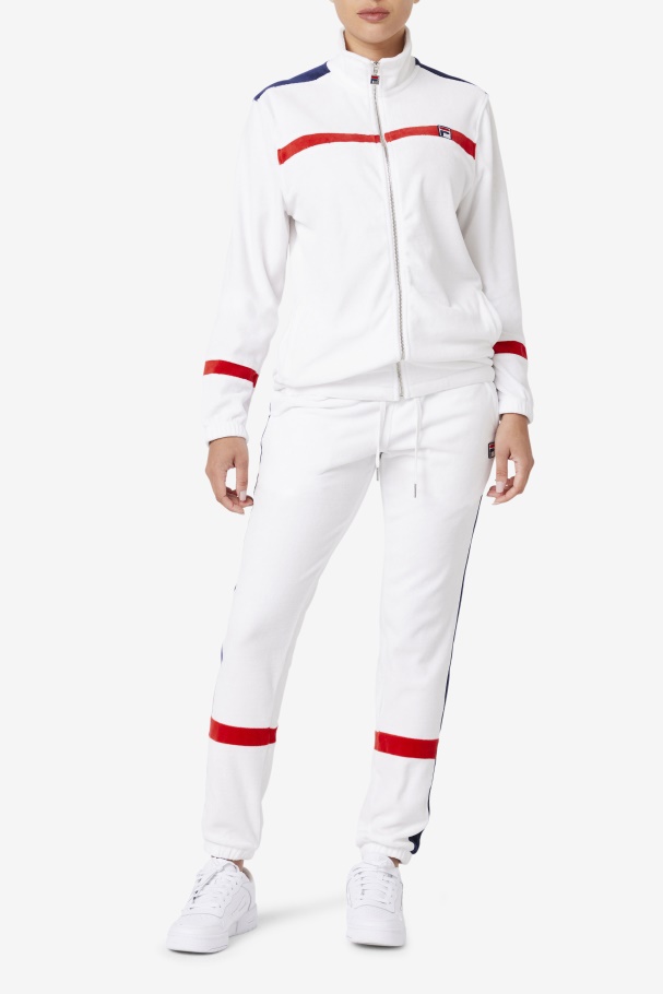 Ravid Velour Jacket Fila UK White/Red/Navy