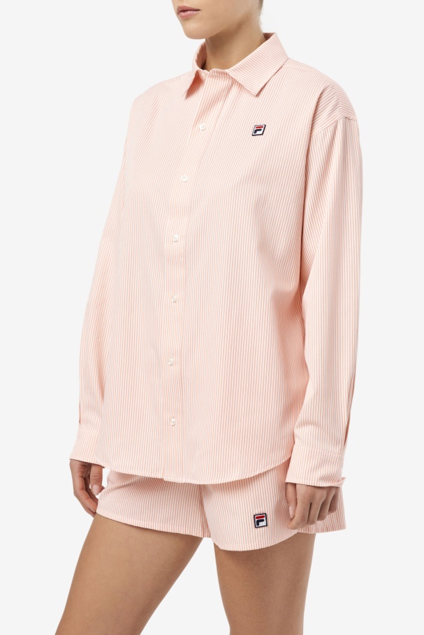 Coral Almond/White Ariella Dress Shirt Fila UK