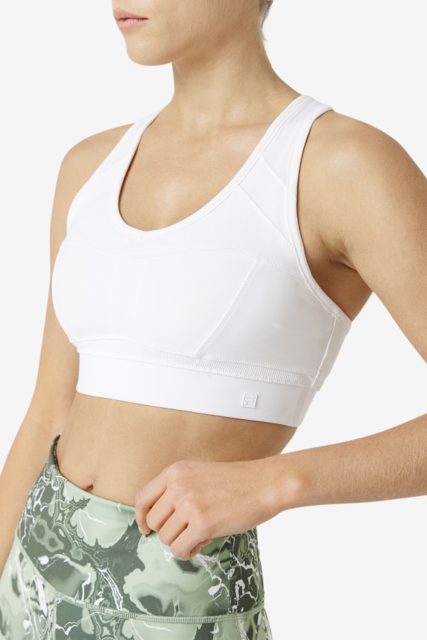 White Uplift Racerback Sports Bra Fila UK