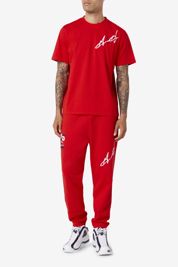 Red Fila UK Grant Hill Orson Pant
