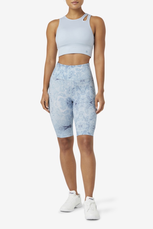 Blue Fog Uplift Slice Crop Bra Top Fila UK