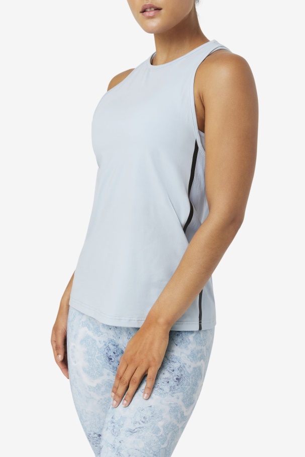 Fi-Lux Loose Tank Top Blue Fog/Black Fila UK