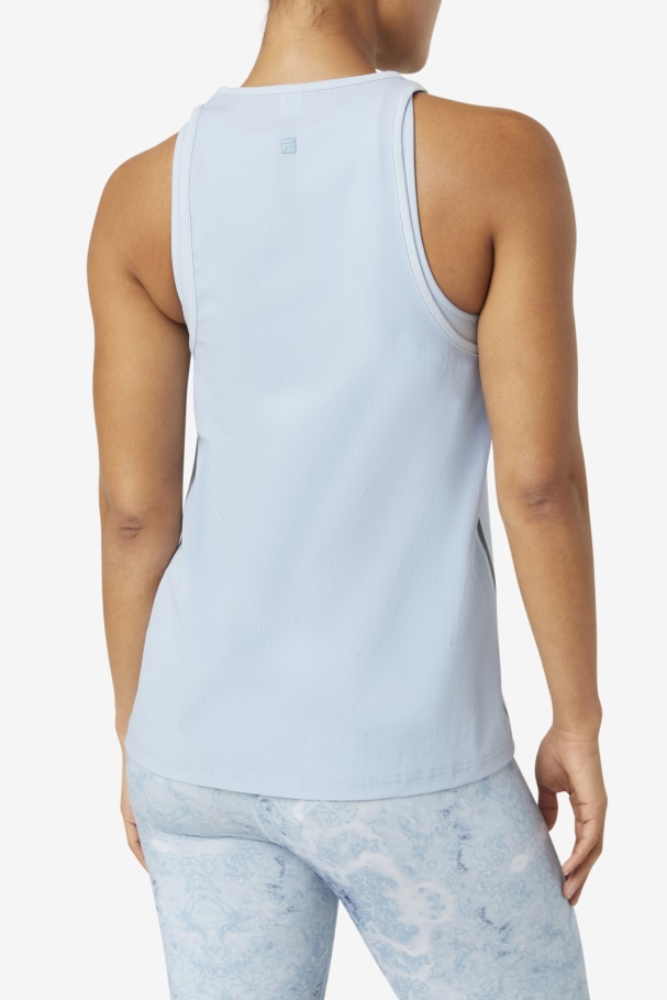 Fi-Lux Loose Tank Top Blue Fog/Black Fila UK