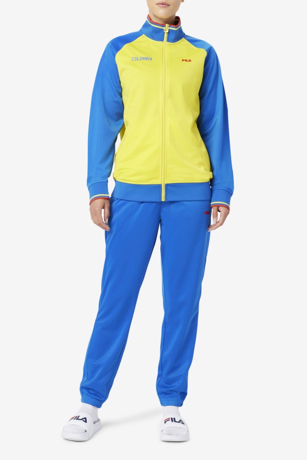 Yellow/Lapis Blue/Fiery Red Colombia Track Jacket Fila UK