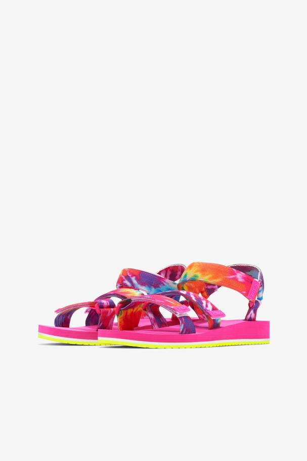 Fila UK Mutli/White/Pink Glo Women\'s Drifter Ts Tie Dye