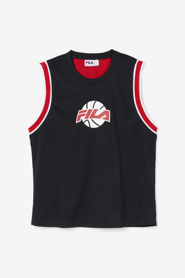 Black/Red/White Fila UK Ovi Basketball Jersey