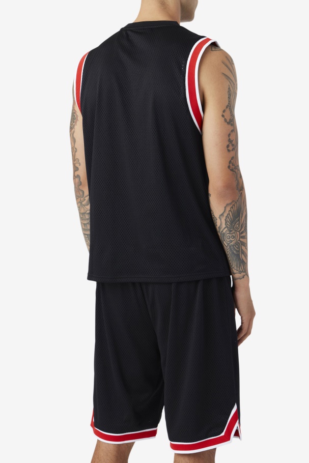 Black/Red/White Fila UK Ovi Basketball Jersey