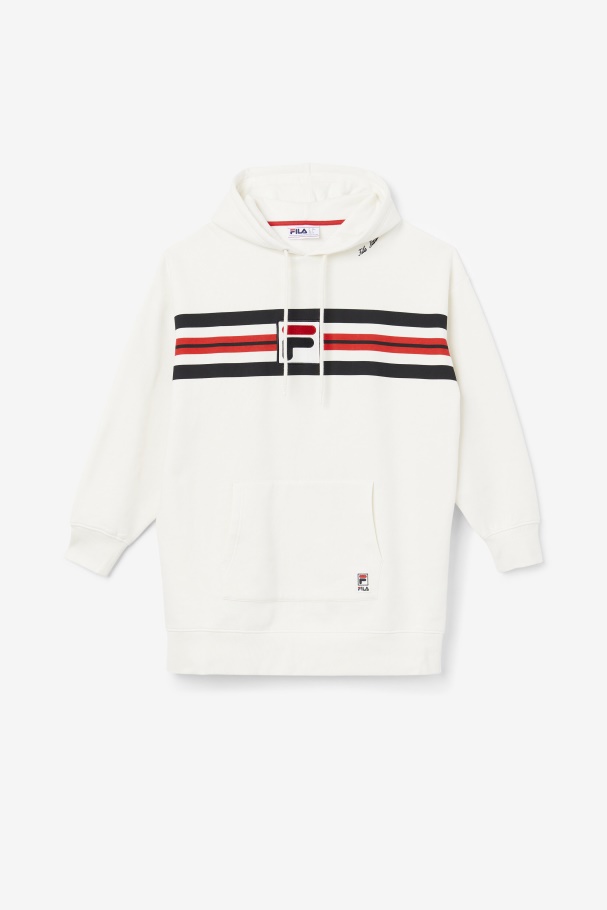 Stella Hoodie Dress Gardenia/Black/Red Fila UK