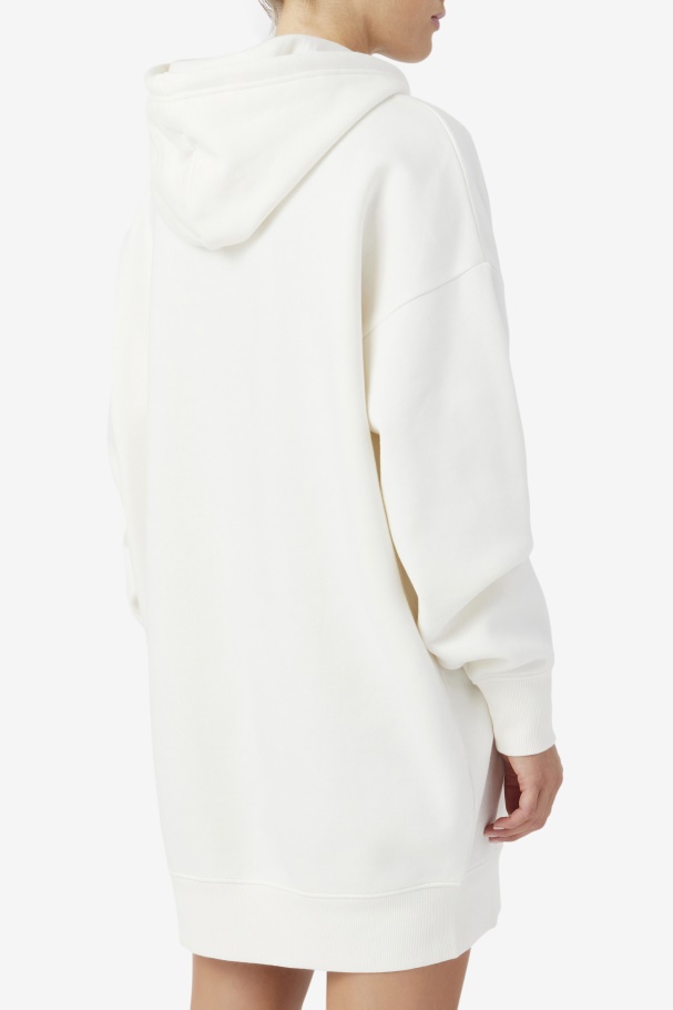 Stella Hoodie Dress Gardenia/Black/Red Fila UK