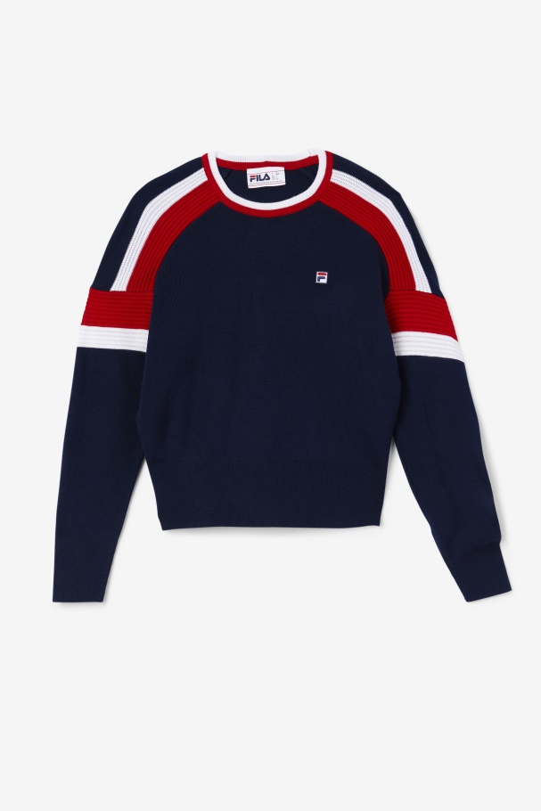 Frankie Knit Crew Fila UK Navy/Red/White