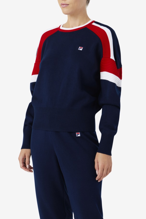 Frankie Knit Crew Fila UK Navy/Red/White