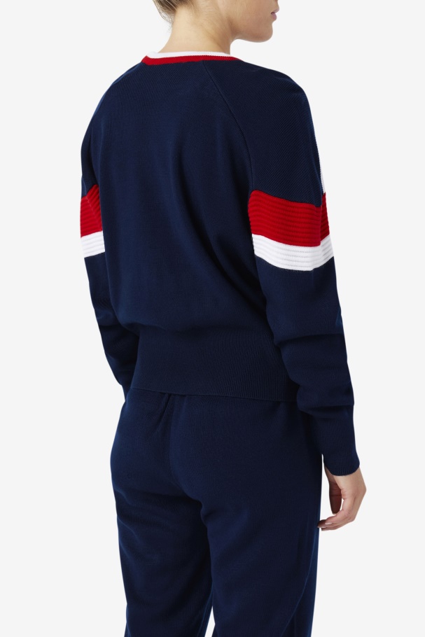 Frankie Knit Crew Fila UK Navy/Red/White