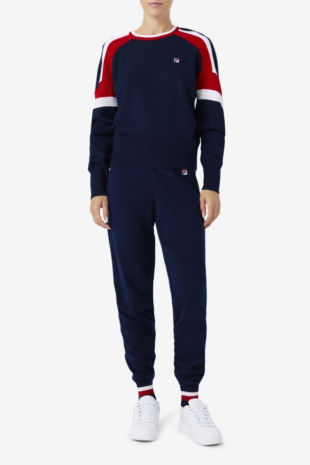 Frankie Knit Crew Fila UK Navy/Red/White