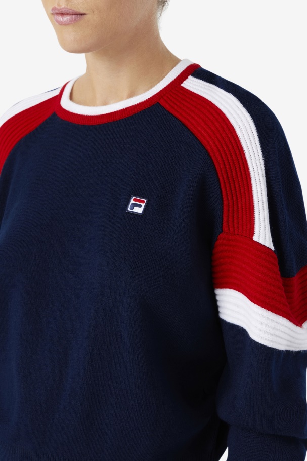 Frankie Knit Crew Fila UK Navy/Red/White