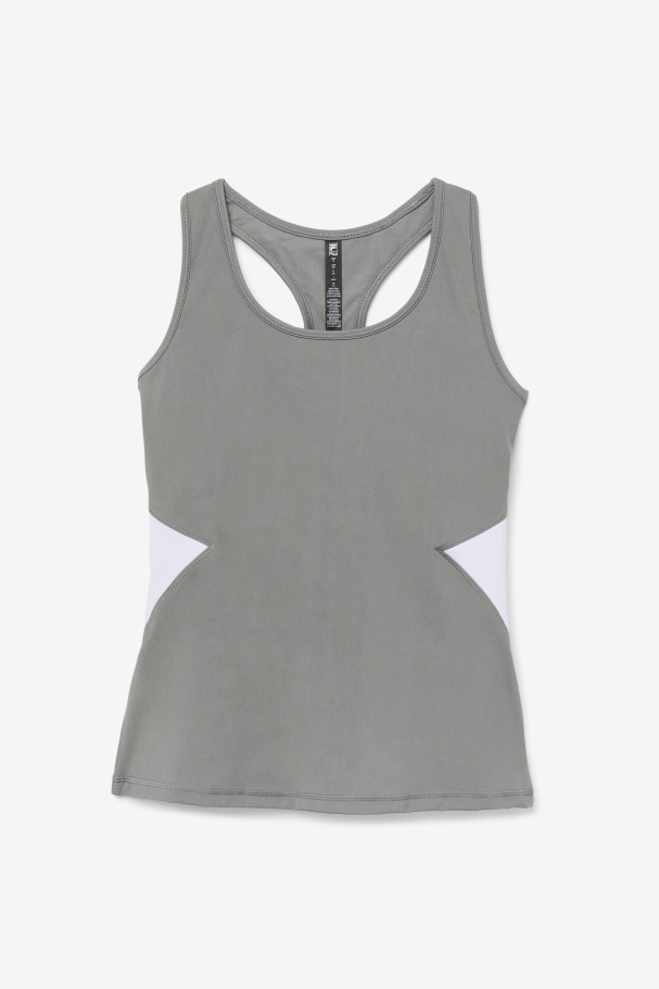 Fila UK Uplift Open Racerback Tank Top Gargoyle/Lavender Blue