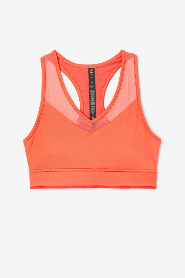 Hot Coral Uplift Racerback Bra Top Fila UK