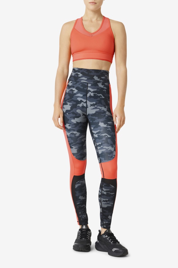 Hot Coral Uplift Racerback Bra Top Fila UK
