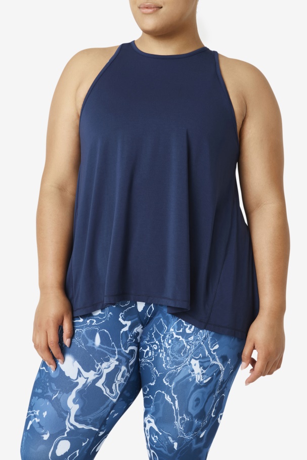 Fila UK Fi-Lux Open Back Tank Top Navy