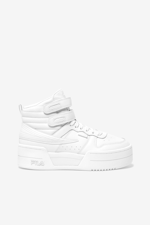 White/Pink Glo Women's F-14 Lifted Fila UK