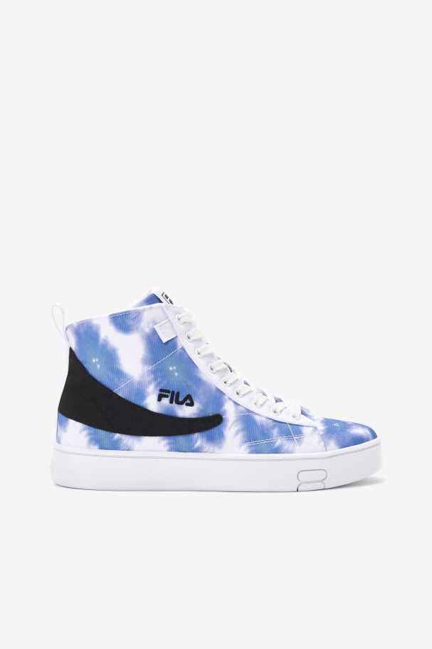 White/Bright Cobalt/Storm Blue Women's Gennaio Tie Dye Fila UK