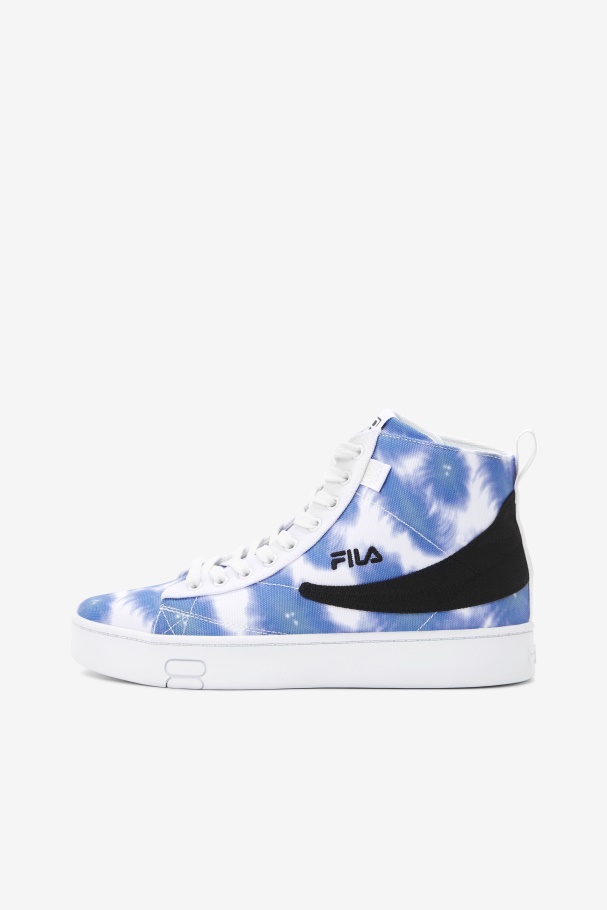 White/Bright Cobalt/Storm Blue Women\'s Gennaio Tie Dye Fila UK