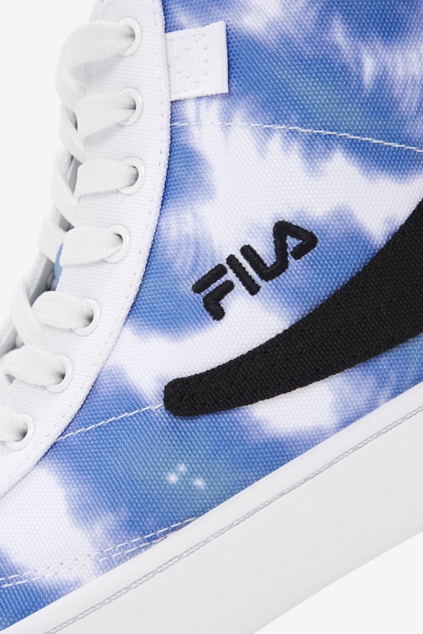 White/Bright Cobalt/Storm Blue Women\'s Gennaio Tie Dye Fila UK