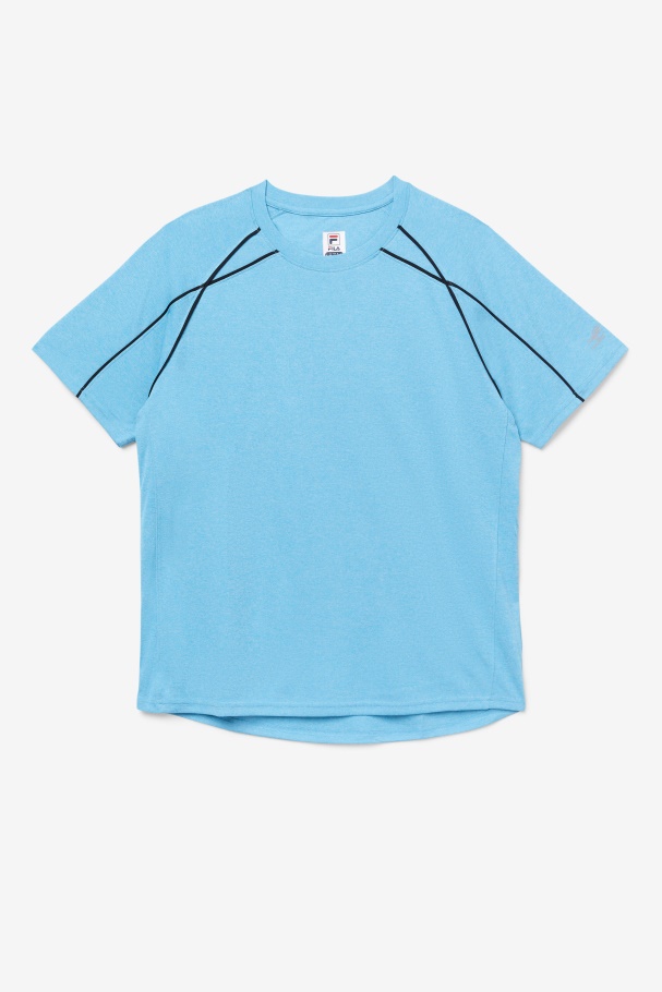 Fila UK Pickleball Short Sleeve Crew Caribbean Sea Heather/Black