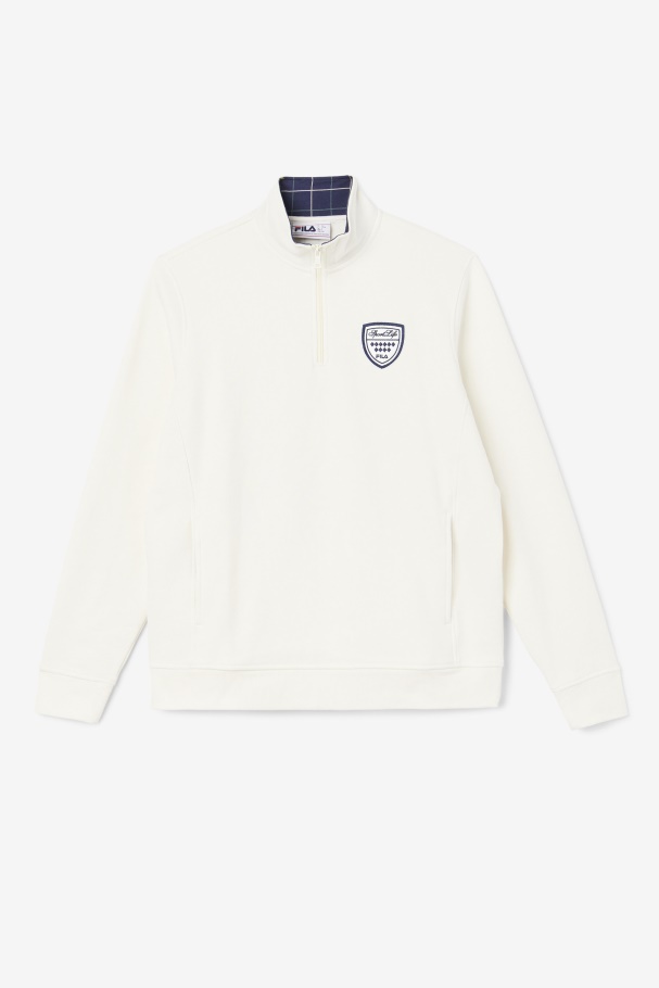 Fila UK Nima 1/4 Zip Sweatshirt Gardenia/Navy/June Bug
