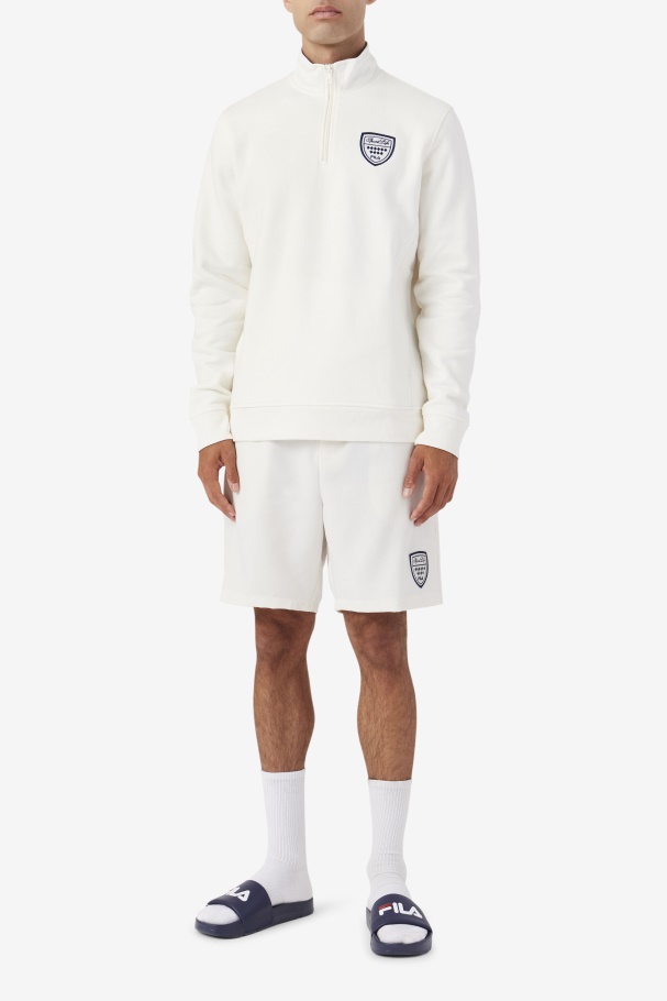 Fila UK Nima 1/4 Zip Sweatshirt Gardenia/Navy/June Bug