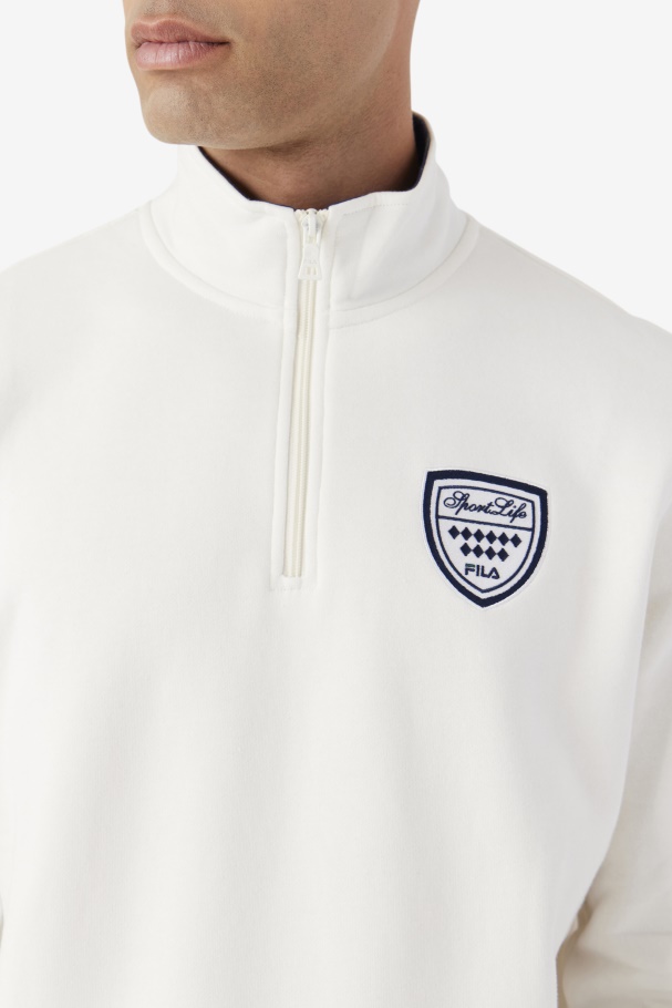Fila UK Nima 1/4 Zip Sweatshirt Gardenia/Navy/June Bug