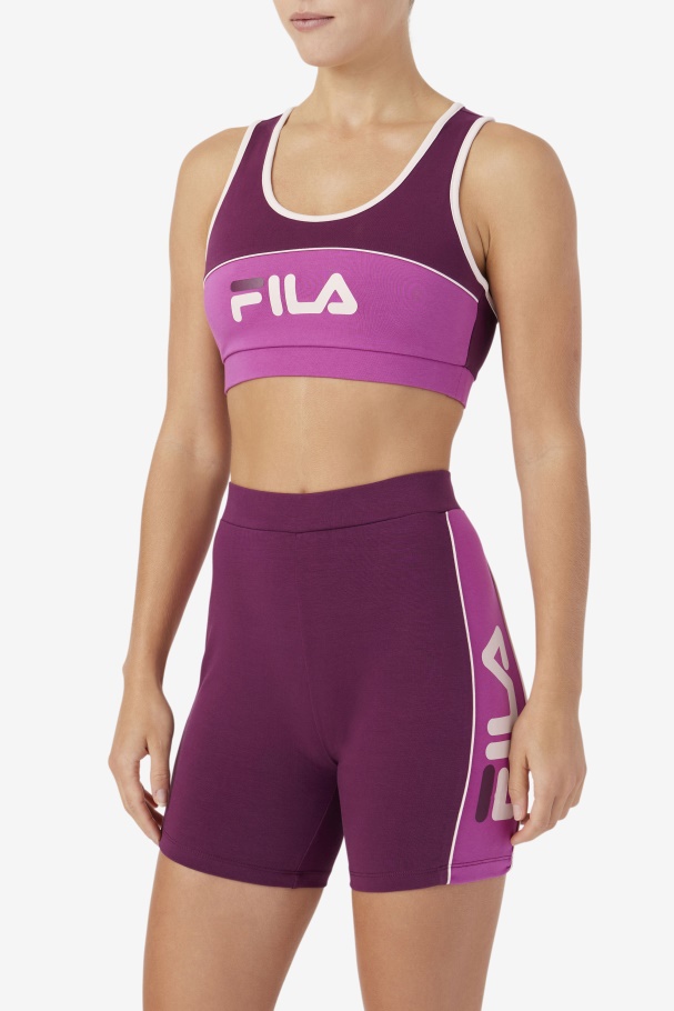 Grape Wine/Rouge/Potpourri Kairi Bra Top Fila UK