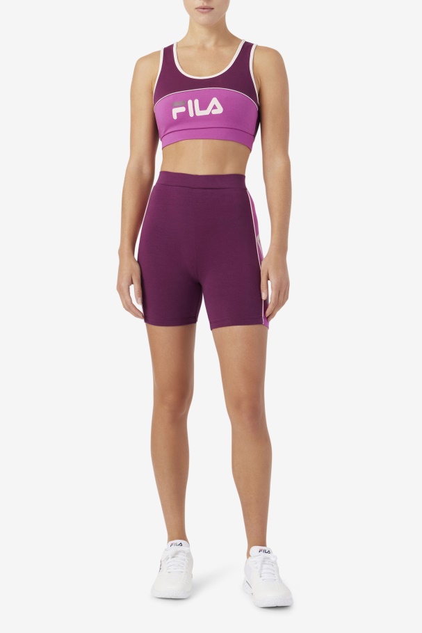 Grape Wine/Rouge/Potpourri Kairi Bra Top Fila UK