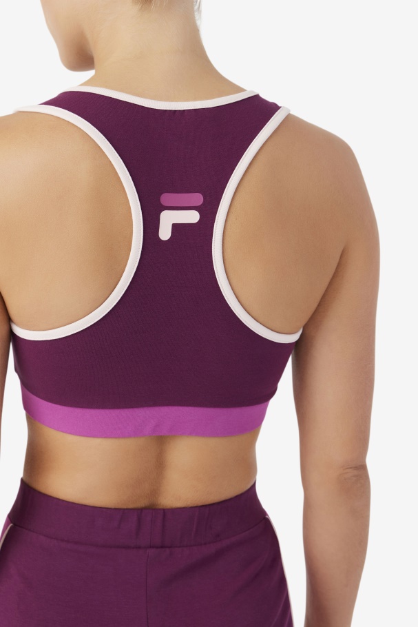 Grape Wine/Rouge/Potpourri Kairi Bra Top Fila UK