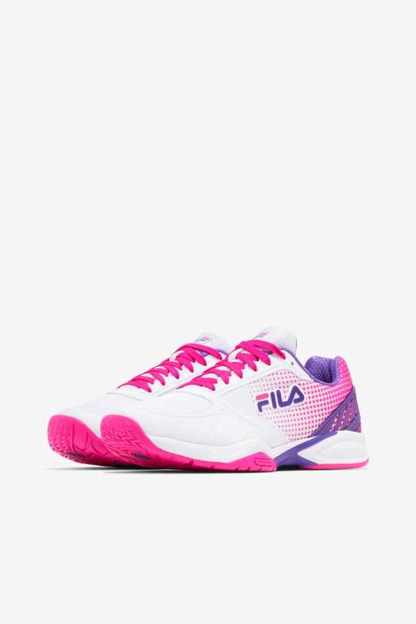 Women\'s Volley Zone Fila UK White/Pink Glo/Purple