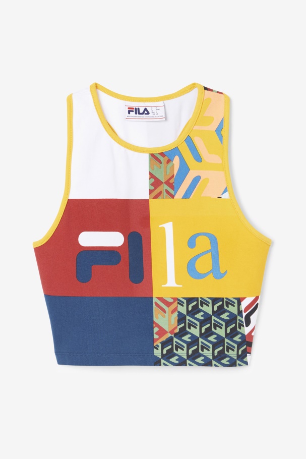 Yellow/White/Rhubarb/Ocean Zhuri Tank Fila UK