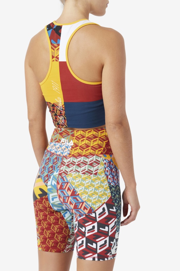 Yellow/White/Rhubarb/Ocean Zhuri Tank Fila UK