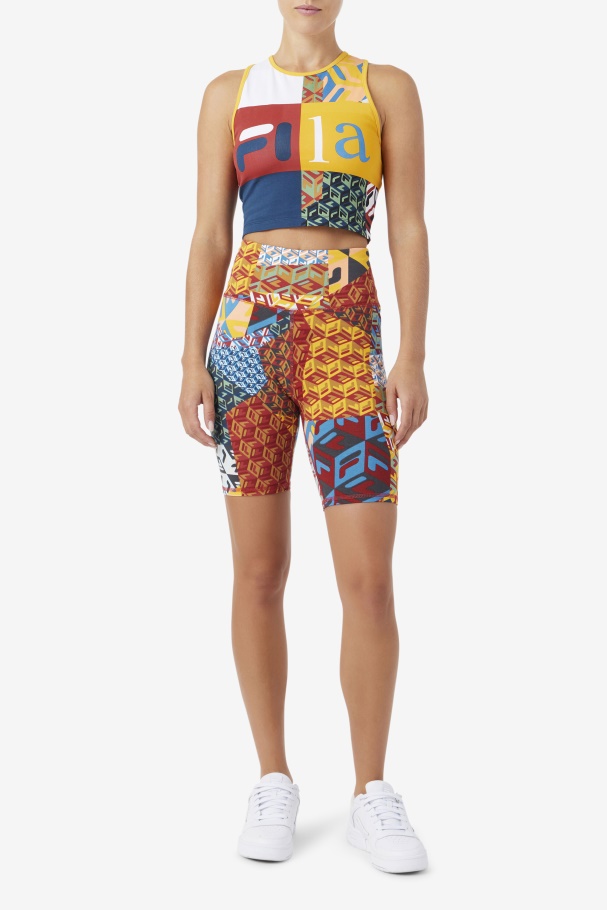Yellow/White/Rhubarb/Ocean Zhuri Tank Fila UK
