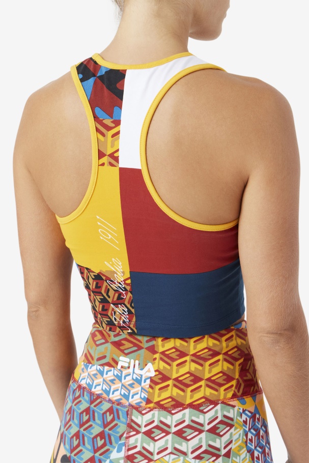 Yellow/White/Rhubarb/Ocean Zhuri Tank Fila UK
